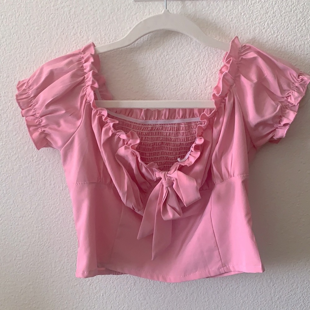 Shein pink crop top